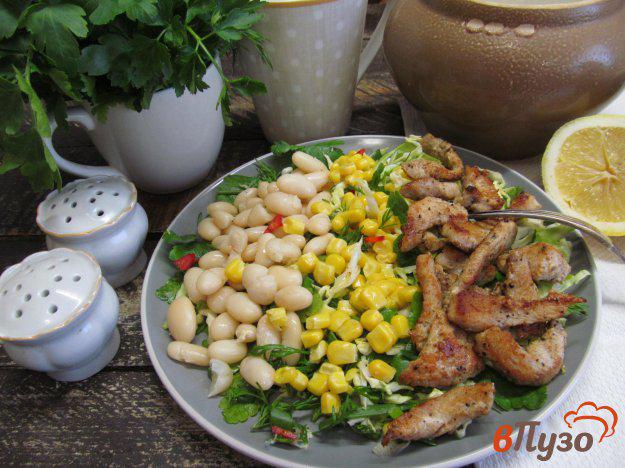 фото рецепта: Филе индейки с капустой и фасолью