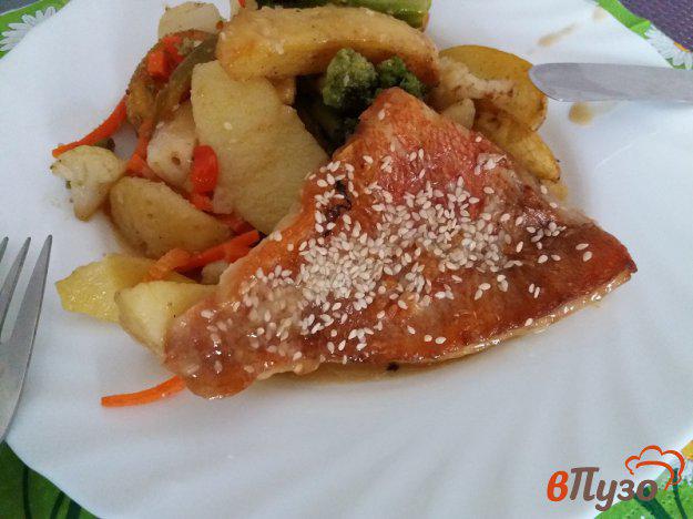 фото рецепта: Филе морского окуня в сливочно-медовом соусе