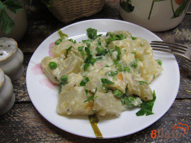 фото рецепта: Сливочный картофель с зеленым горошком