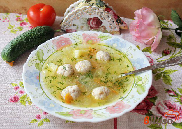 фото рецепта: Суп с фрикадельками и овсяными хлопьями Геркулес