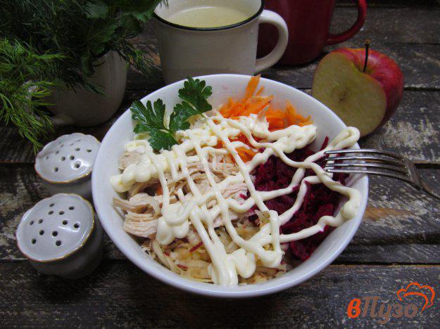фото рецепта: Овощной салат с отварной курицей