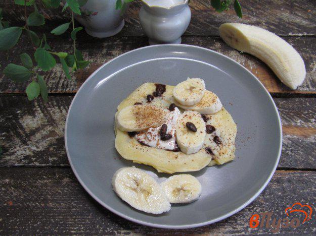 фото рецепта: Шоколадные блины с бананом