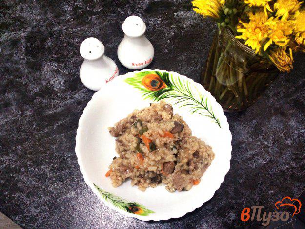 фото рецепта: Рис с овощами и свиной печенью