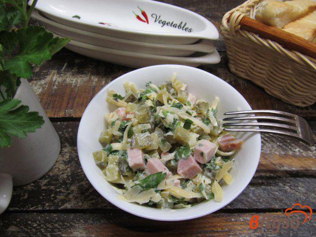 фото рецепта: Швейцарский салат из ветчины с сыром