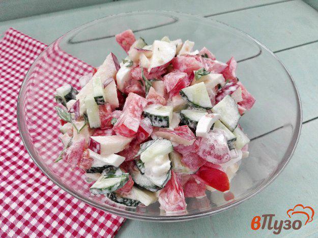 фото рецепта: Овощной салат с сыром моцарелла