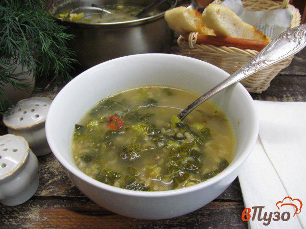 фото рецепта: Суп на овощном бульоне с рисом и машем