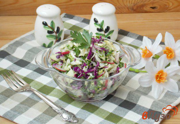 фото рецепта: Капустный салат с редисом и огурцом