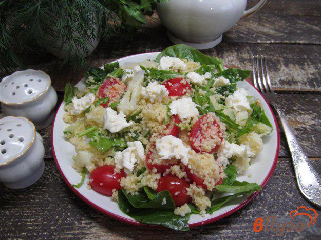 фото рецепта: Овощной салат с кус-кусом и моцареллой