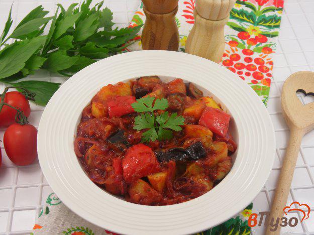 фото рецепта: Рагу из запеченных овощей в томатном соусе