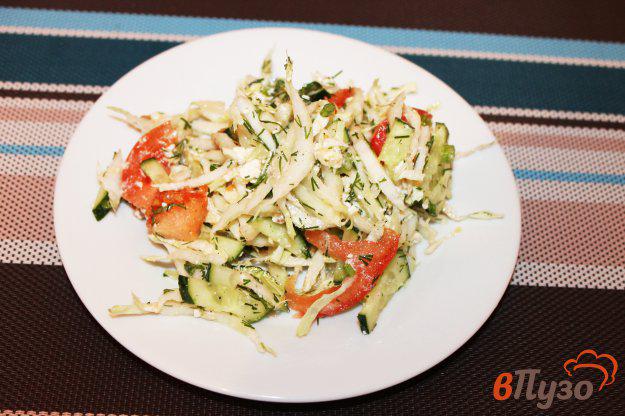 фото рецепта: Салат из пекинской капусты с фетой и помидорами