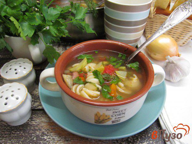 фото рецепта: Суп минестроне из пасты с фасолью
