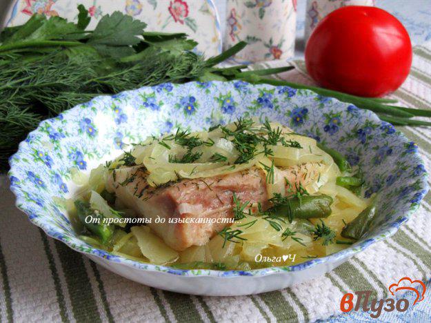 фото рецепта: Пангасиус с капустой и стручковой фасолью