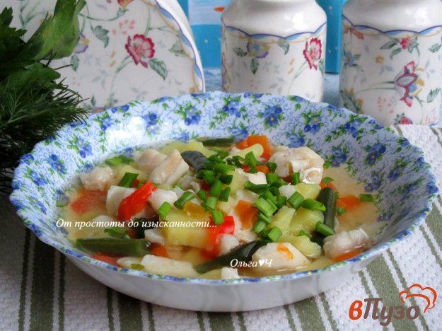 фото рецепта: Суп из судака с перцем и стручковой фасолью