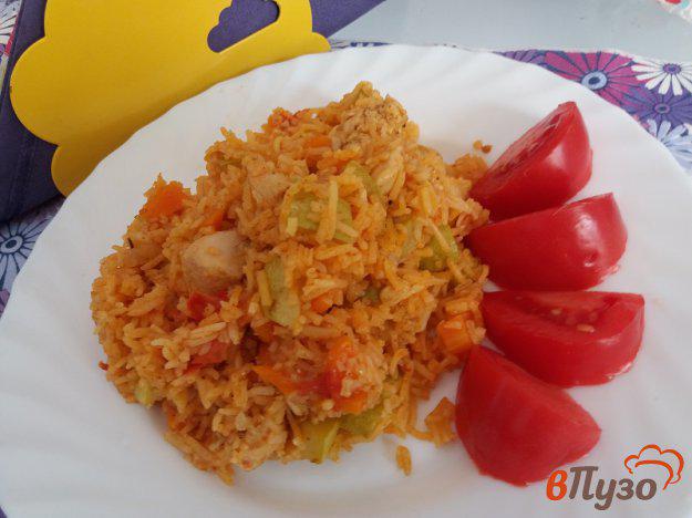 фото рецепта: Рис с овощами и куриным филе