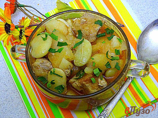 фото рецепта: Жаркое со свининой, картофелем и фасолью