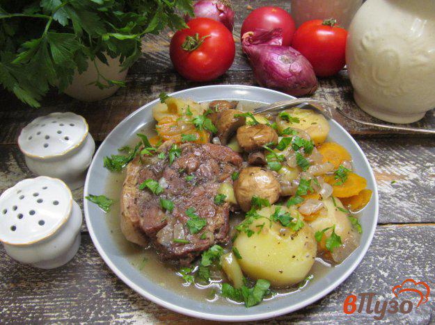 фото рецепта: Тушеные овощи с мясом и грибами