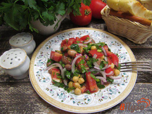 фото рецепта: Салат из фасоли с нутом и помидором