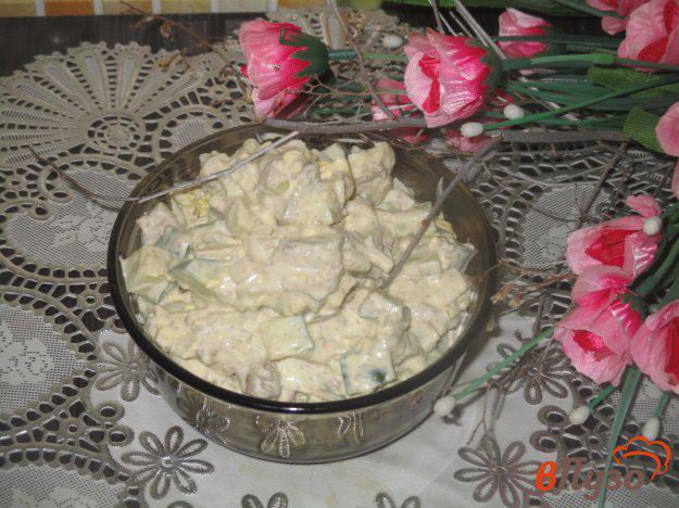 фото рецепта: Салат из свиной печени с огурцом