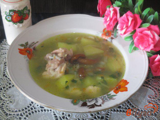 фото рецепта: Суп куриный с лапшой и опятами