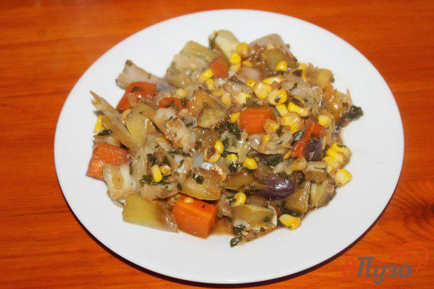 фото рецепта: Рагу овощное с кукурузой и капустой