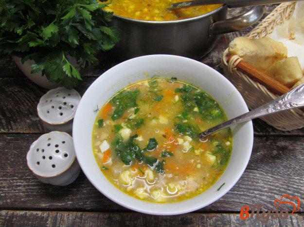 фото рецепта: Гороховый суп с яйцами и зеленью