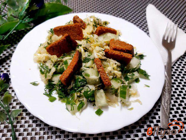 фото рецепта: Салат из молодой капусты с сухариками
