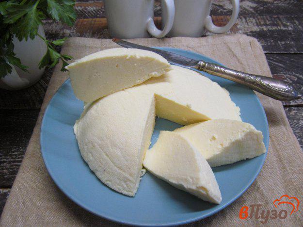 фото рецепта: Домашний сыр на молоке с яйцами и сметаной