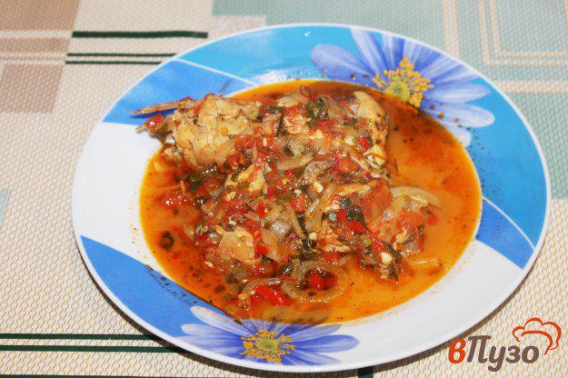 фото рецепта: Курица тушеная с томатами и базиликом