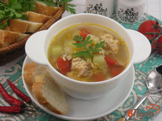 фото рецепта: Суп рыбный с овощами и булгуром