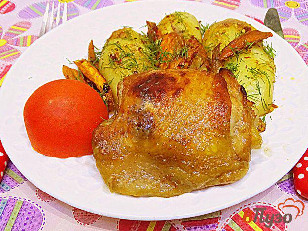 фото рецепта: Куриные бёдра запеченные в духовке