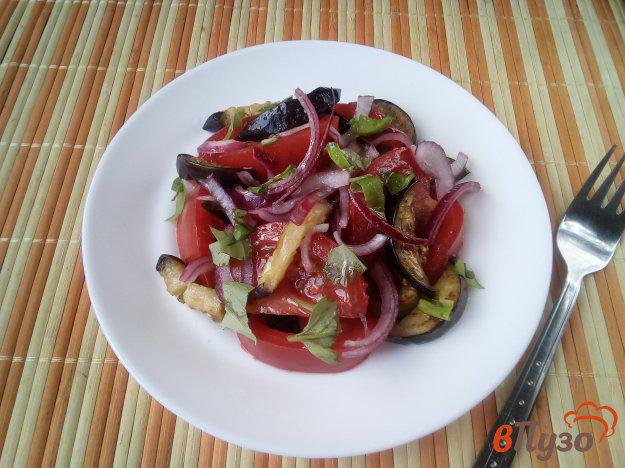 фото рецепта: Салат из помидоров и жареных баклажанов