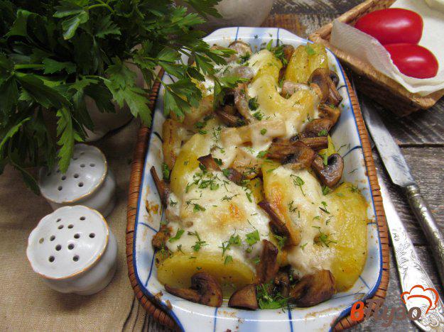 фото рецепта: Запеченные овощи с грибами и сыром