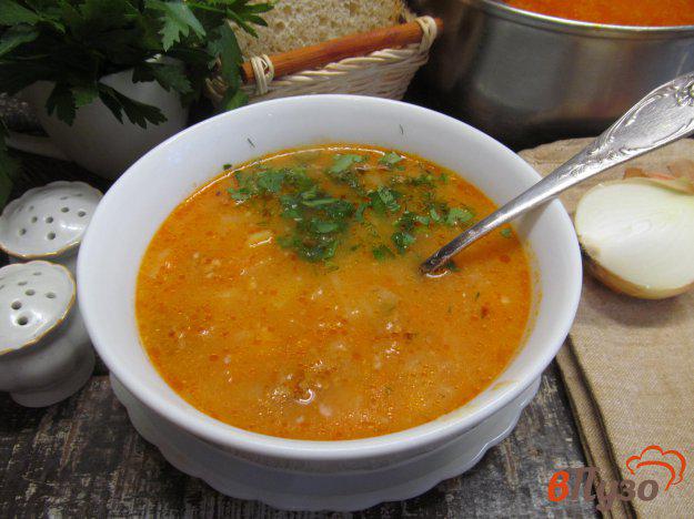 фото рецепта: Капустный суп с фаршем и сыром