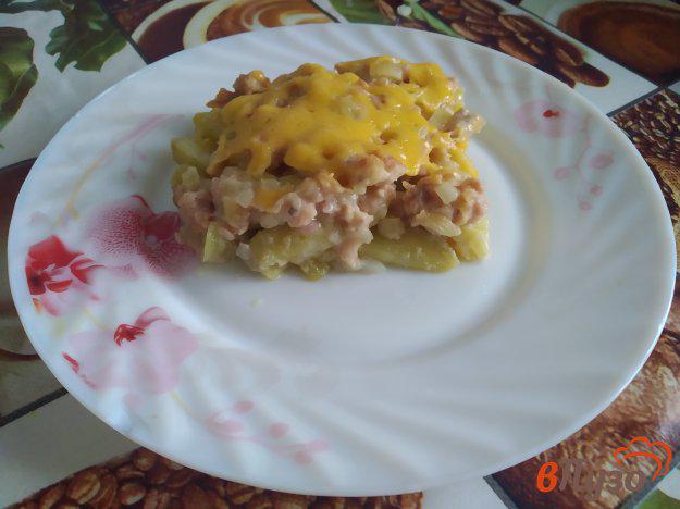 фото рецепта: Картошка с фаршем под ленивым соусом бешамелем