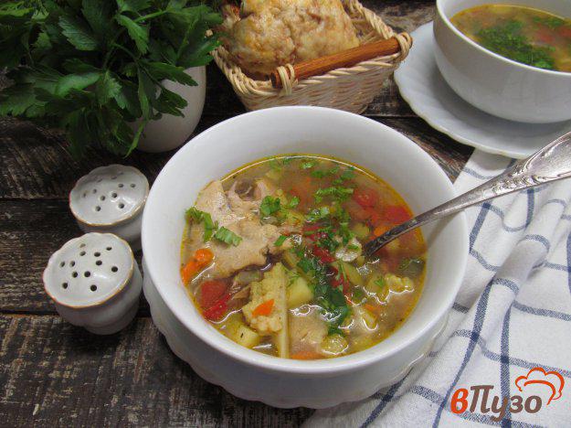 фото рецепта: Куриный суп с цветной капустой