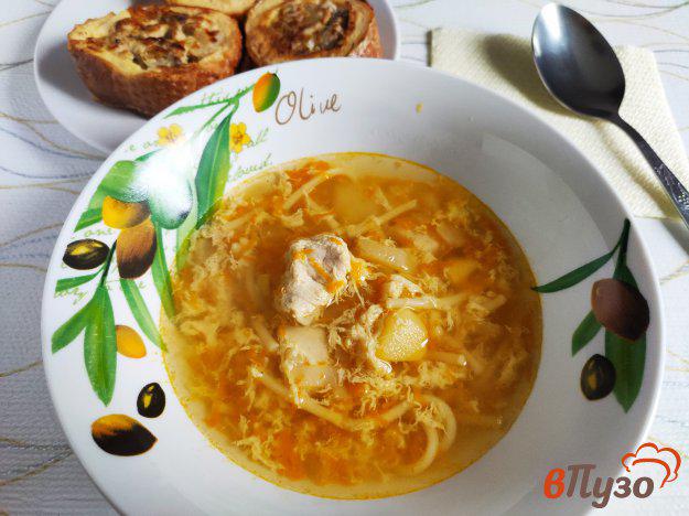 фото рецепта: Куриный суп с вермишелью и яйцами
