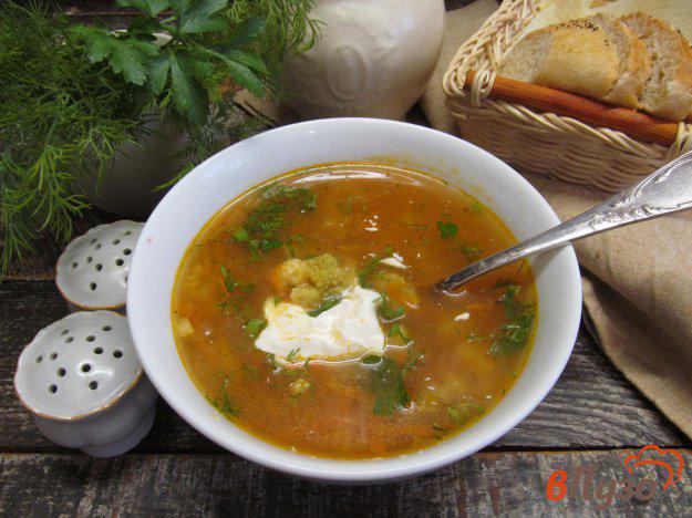 фото рецепта: Овощной суп с красной чечевицей