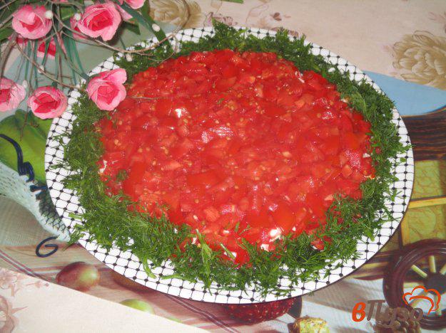 фото рецепта: Слоеный салат с тунцом и помидорами