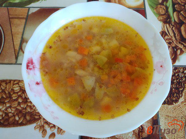 фото рецепта: Постный суп с зелёными помидорами в мультиварке