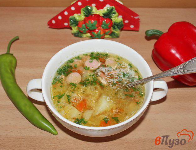 фото рецепта: Суп с желтой чечевицей и сосисками