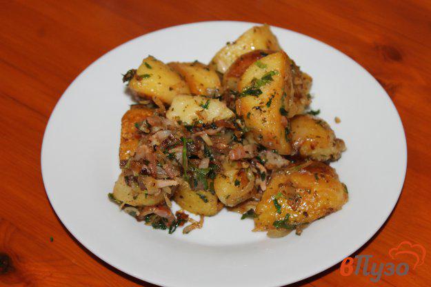 фото рецепта: Картофель дольками с беконом и луком