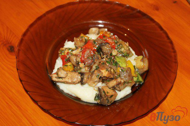 фото рецепта: Овощное рагу с куриным филе и шампиньонами