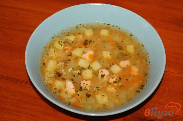 фото рецепта: Суп с красной рыбой и кус - кусом