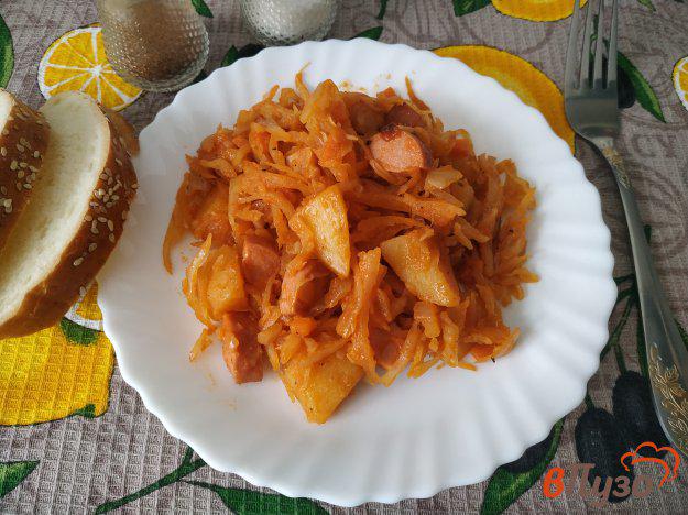 фото рецепта: Овощное рагу с сосисками