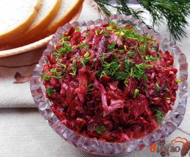 фото рецепта: Свекольный салат с жареным луком