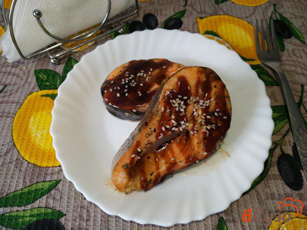 фото рецепта: Запечённый лосось в духовке под соусом терияки