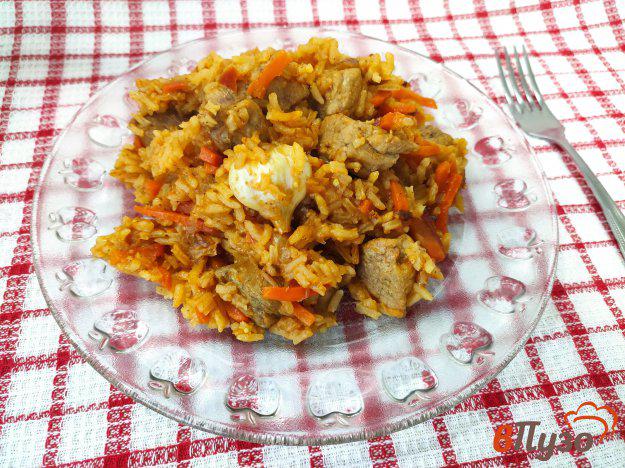фото рецепта: Плов из свинины с рисом и томатной пастой