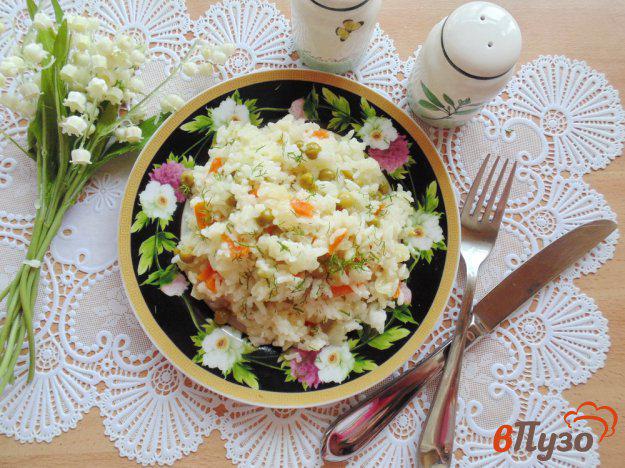 фото рецепта: Рис с овощами и зеленым горошком