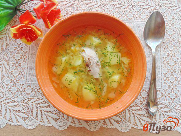 фото рецепта: Куриный суп с желтой чечевицей