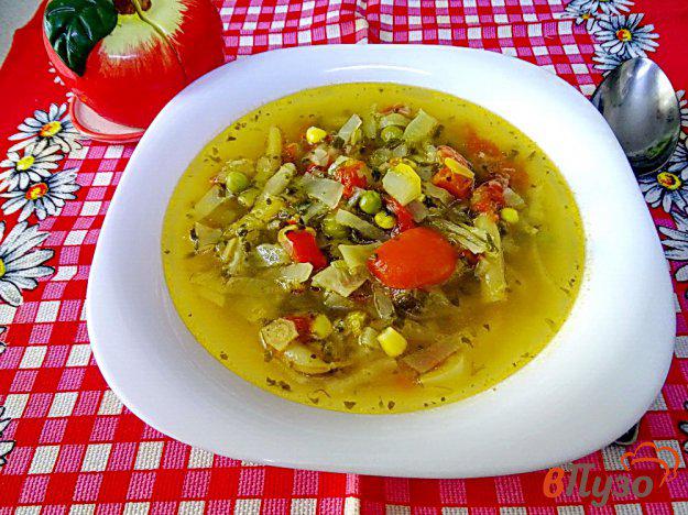 фото рецепта: Разгрузочный суп с фасолью и кукурузой